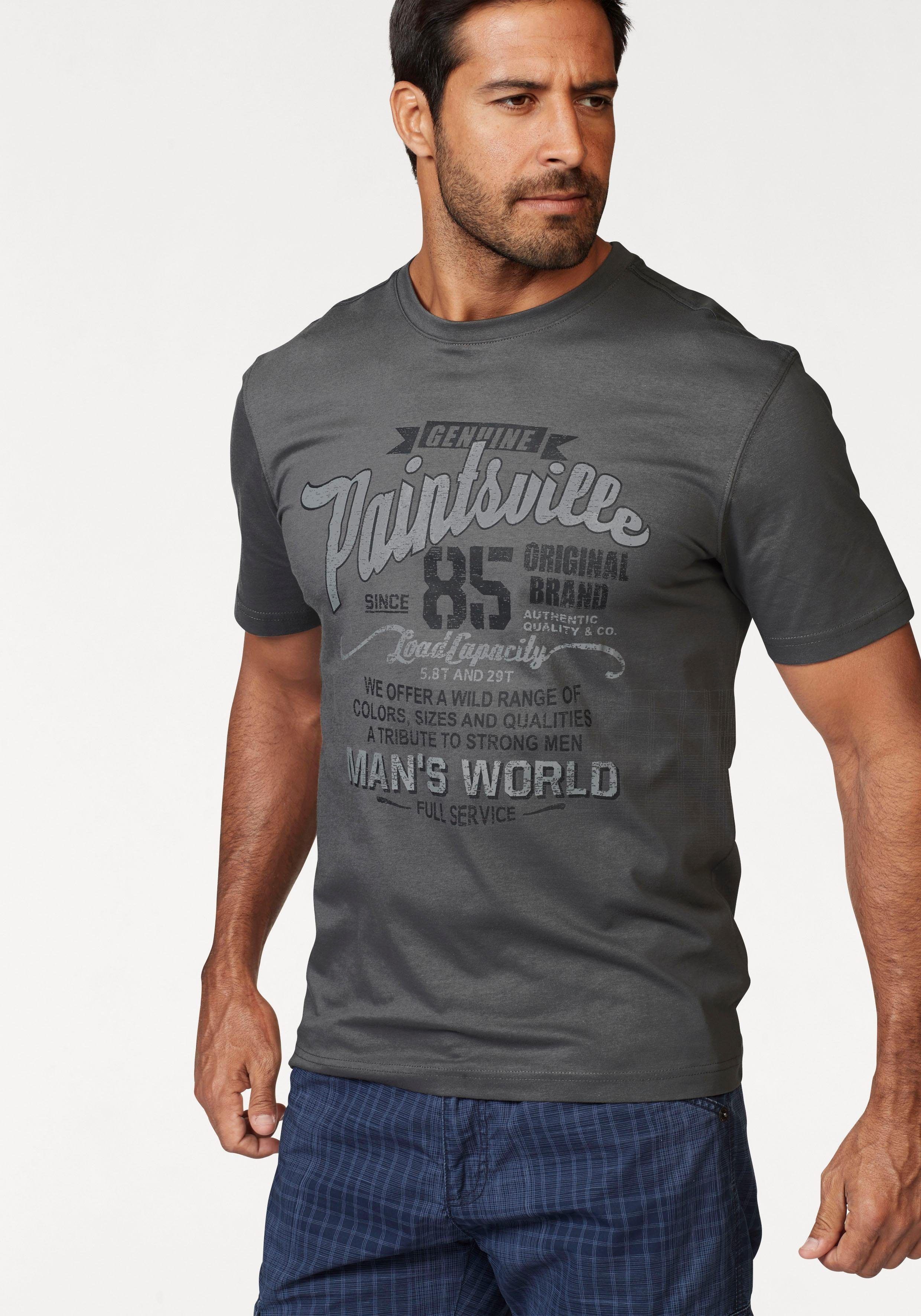 World T-Shirt dunkelgrau Man's mit Print