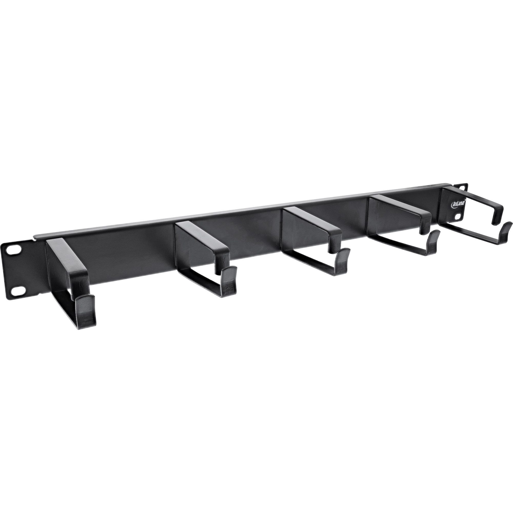 InLine® 19" Kabelführungspanel, 5 große Bügel, RAL 9005, schwarz Netzwerk-Patch-Panel