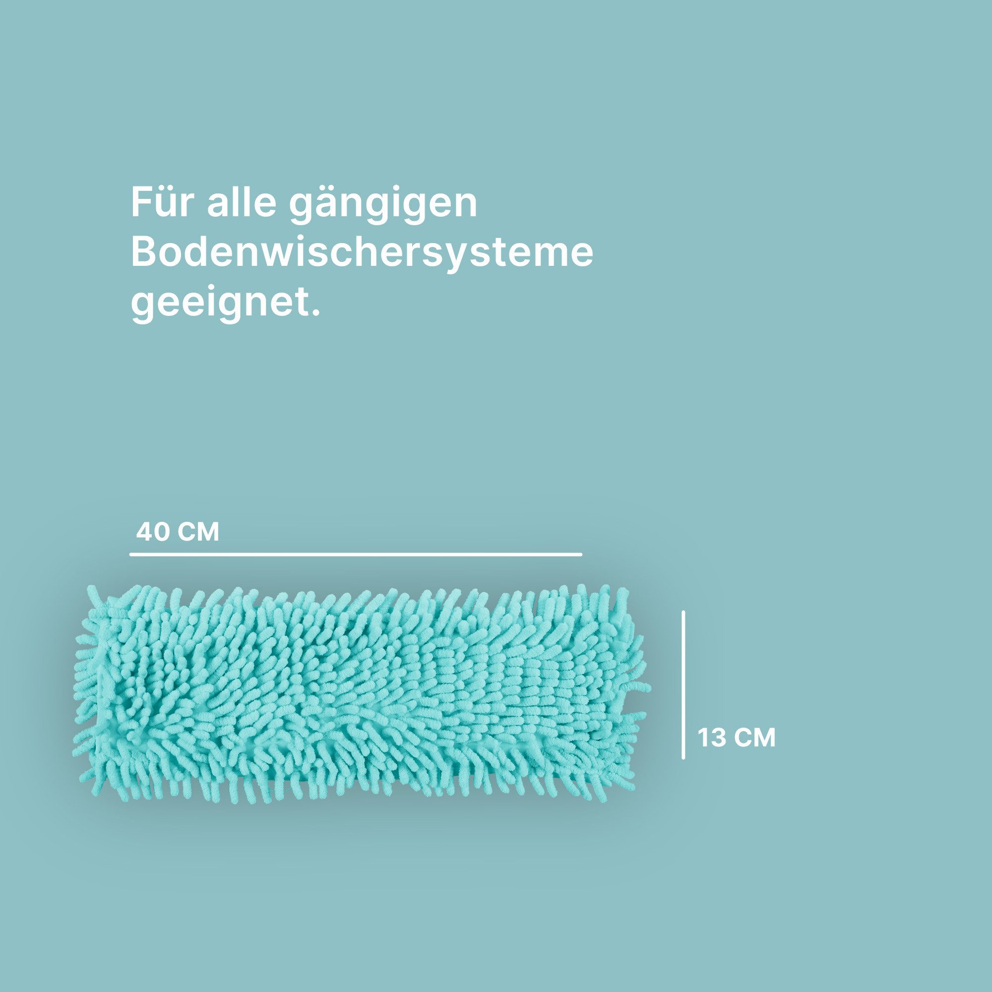 Bestlivings Ersatzbezug Bodenwischer Wischbezug (Chenille, 40x13 cm, 2-tlg., Chenille Wischbezug, Bezug für alle gängigen Flachwischer)