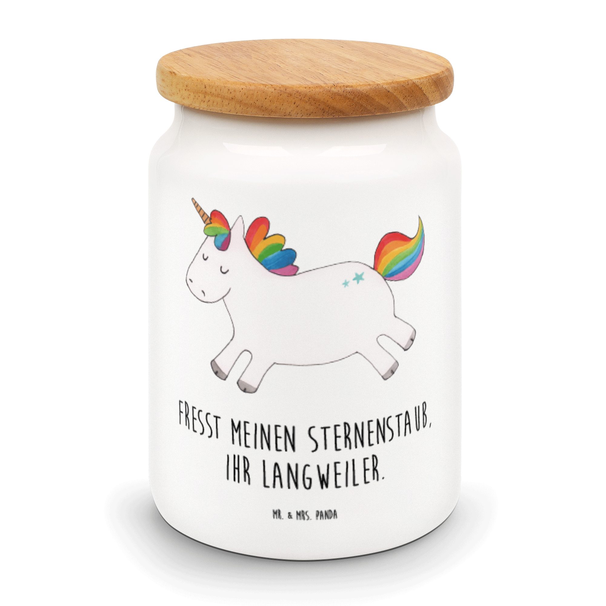 Spaß, & - Happy Ein, - Vorratsdose, Einhorn (1-tlg) Keramik, Lebensfreude, Geschenk, Weiß Panda Mr. Vorratsdose Mrs.