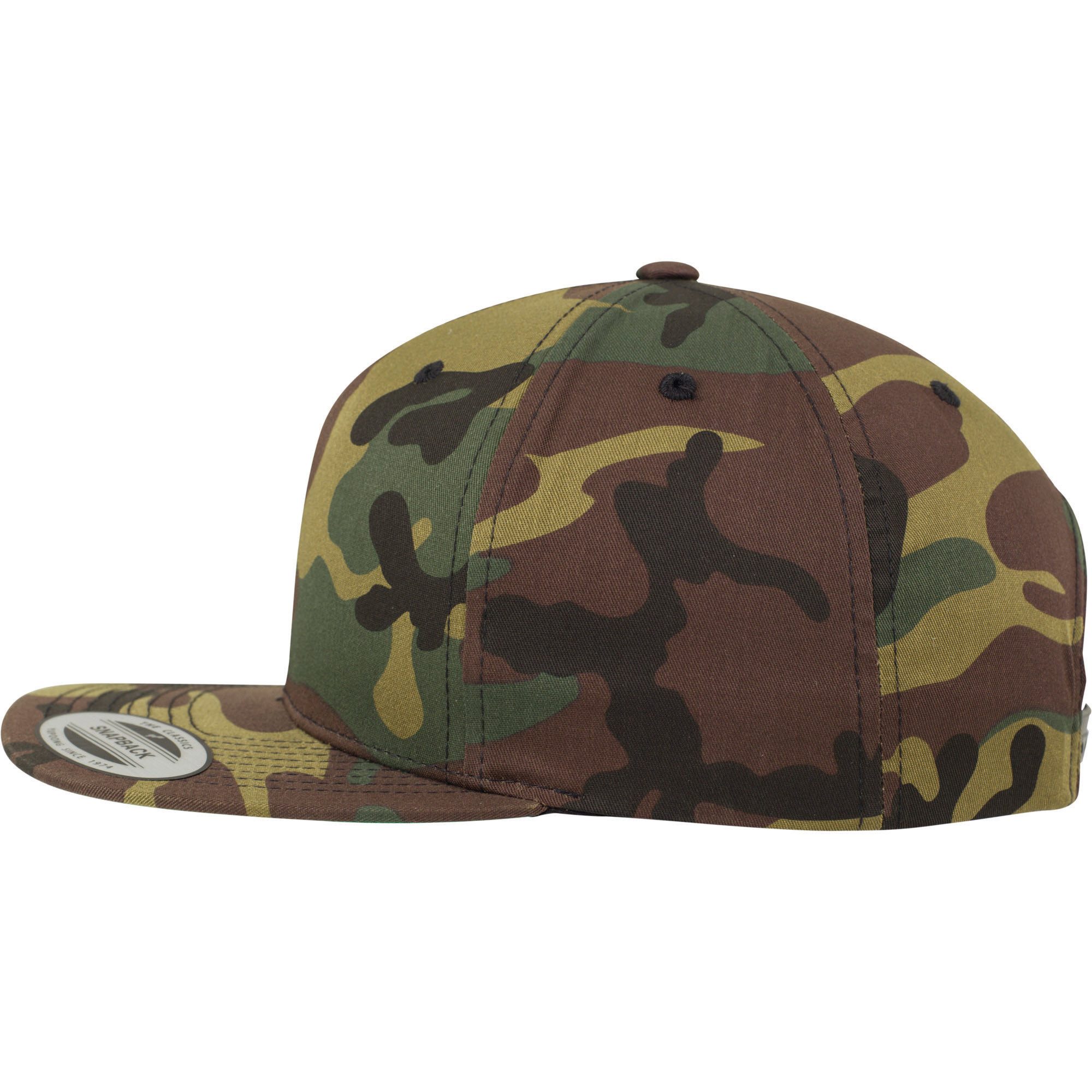 Baddery Snapback Cap Flexfit Outdoor Camo Cap "Polygon Hirsch" - Camouflage Jäger Mütze, Stick, One Size Einheitsgröße, Snapback-Verschluss