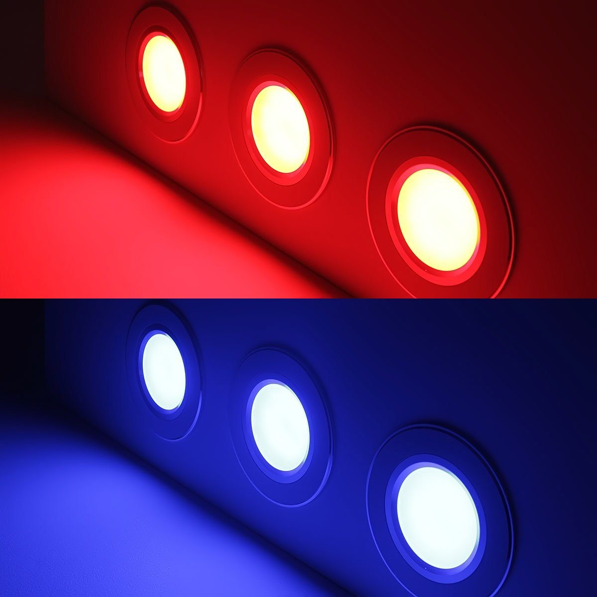 Lampe, RGB, RGB, LED Spot Dimmbar, Einbaustrahler LED Einbauleuchte Einbauleuchten Lampe, Einbaustrahler, Decken Spot LED, Ogeled 24V, Einbauspots,