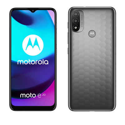 Motorola Motorola XT2155 Moto E20 Dual Sim 2GB 32GB - Graphite Grey EU Smartphone (16,51 cm/6.5 Zoll, 32 GB Speicherplatz, 32MP MP Kamera, Mit Strom Adapter)