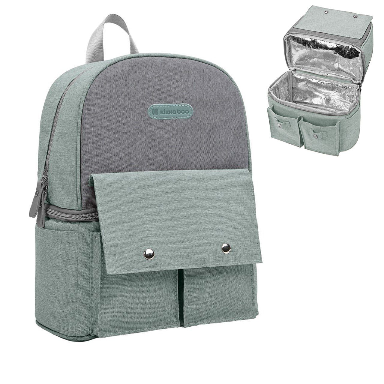 Kikkaboo Wickeltasche Wickeltasche Nia Rucksack (1-tlg), Reißverschlussöffnung, verschiedene Fächer grün