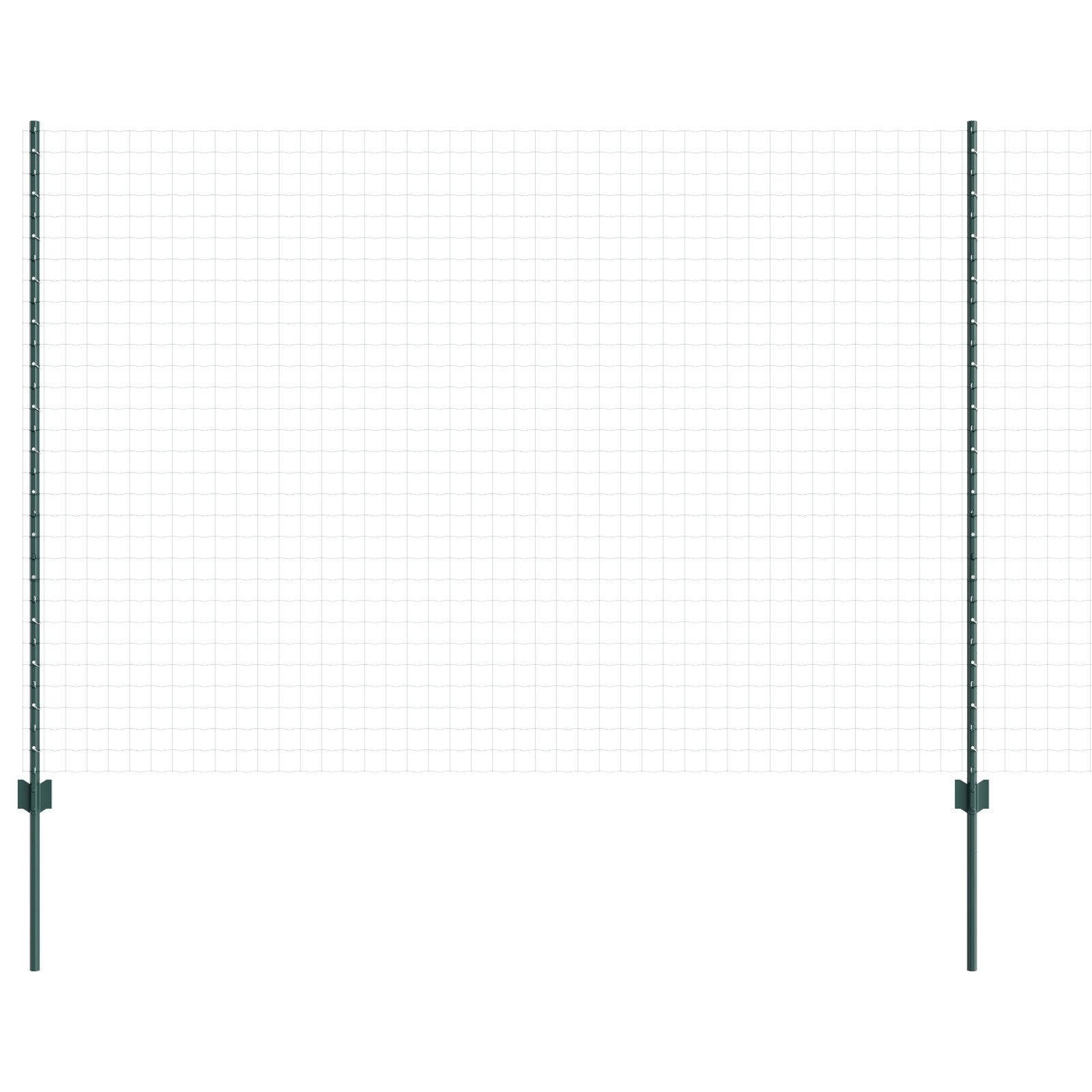 Thumbnail - vidaXL Zaunpfosten Zaunpfosten Silber 44 pcs Grün 100 x 1.5 m Metall, (44-St)