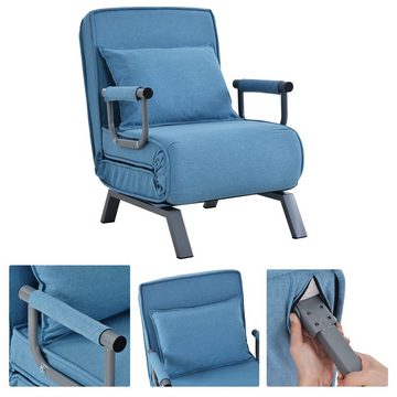 BlingBin Sessel Relaxsessel klappbarer Sessel mit Kissen Ausziehbare (Ausziehcouch und Schlafsessel), 6-Winkel verstellbare Rückenlehne