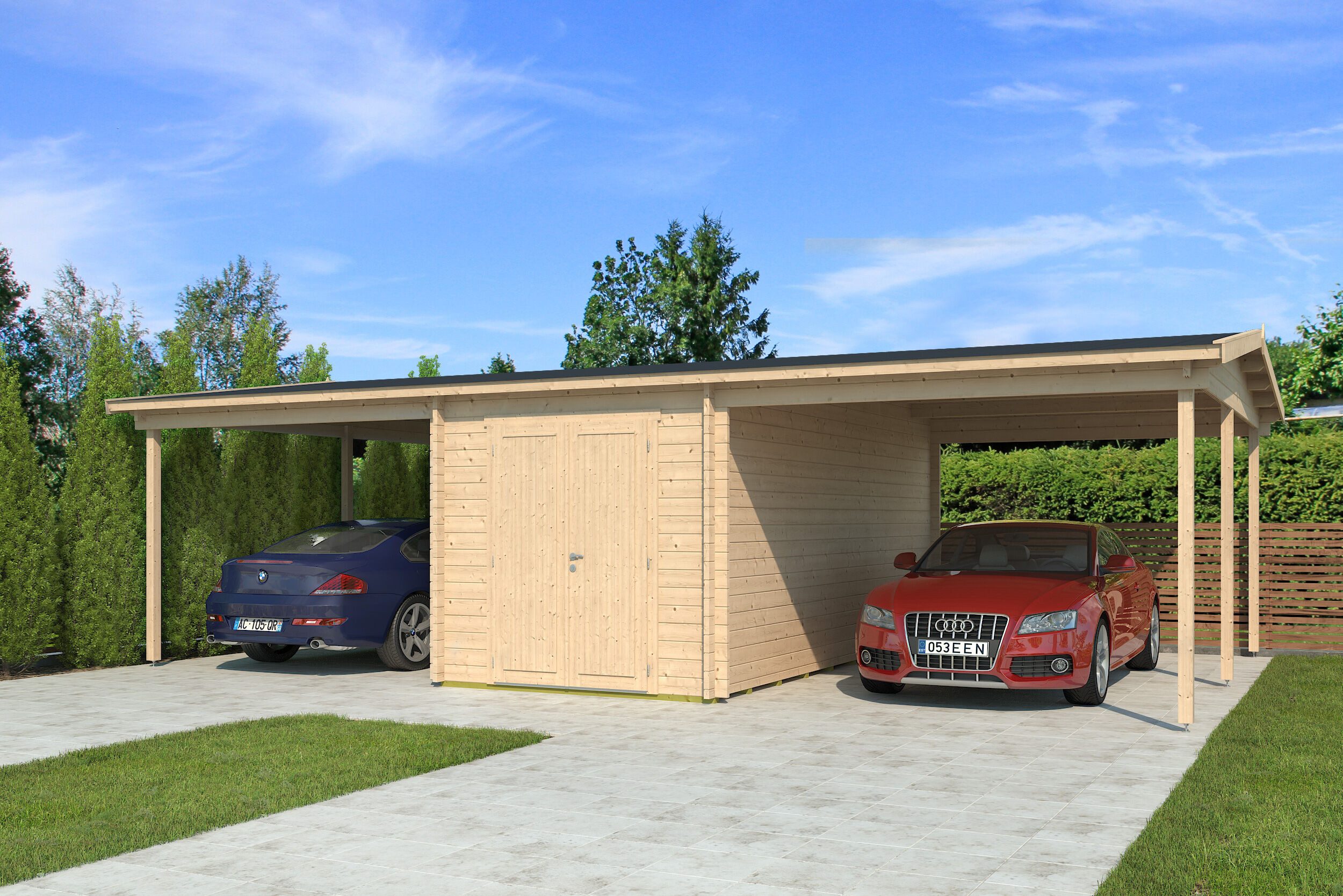 Carport-Geräteraum Hans 44