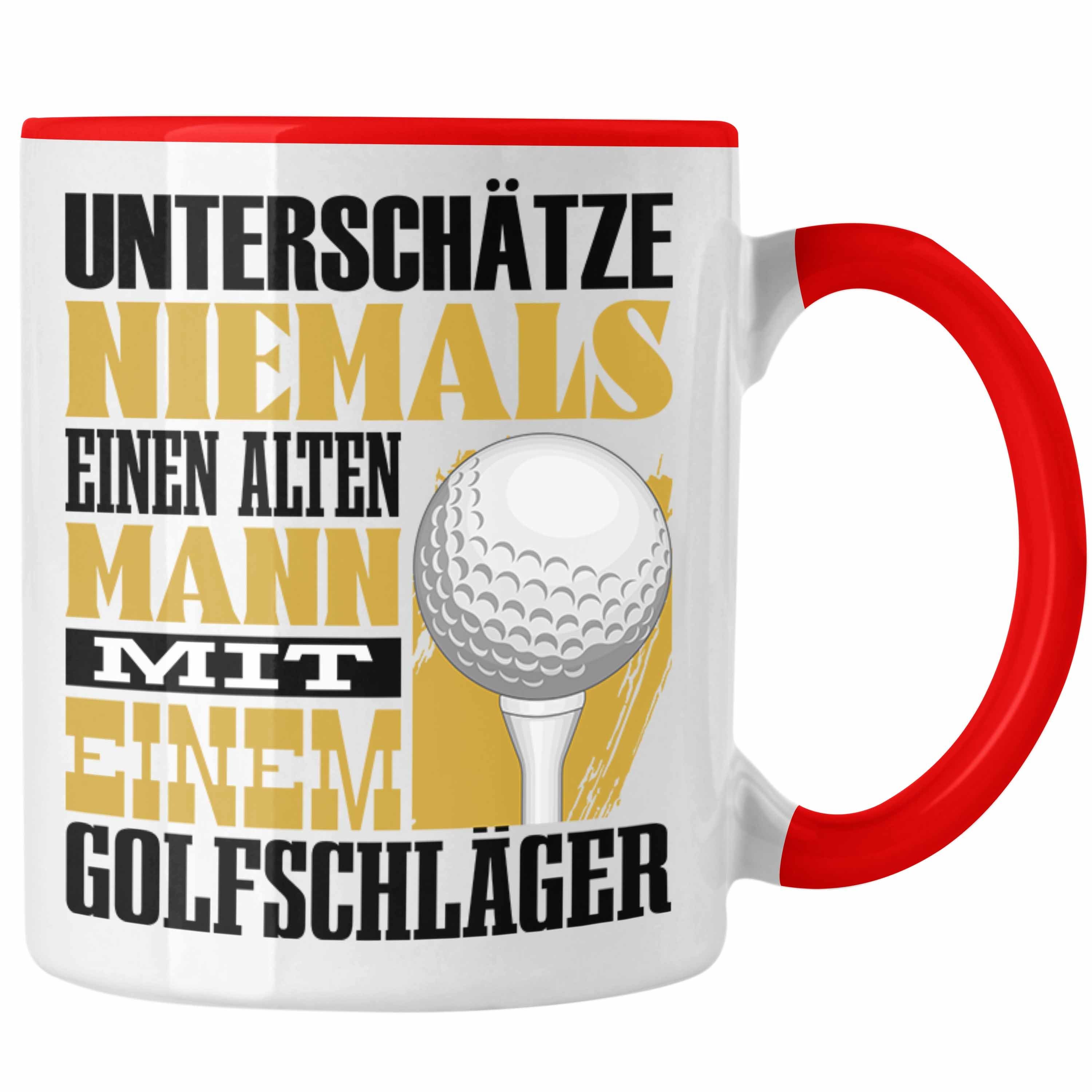 Golfspieler Tasse Trendation Geschenk für Rot Spruch Ni Unterschätze Tasse Golfer Lustiger