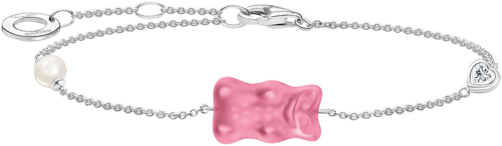 Thomas Sabo Armband THOMAS SABO x HARIBO Schmuck: Armband mit Goldbär, mit Kristallglas, Zirkonia (synth) - mit Süßwasserzuchtperle
