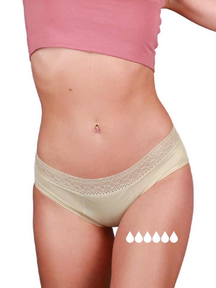 Taynie Periodenslip Paris ultra Periodenunterwäsche Nacht Low Waist sehr starke Tage Damen (1-St., 1er-Pack) Ultra saugstarker Low Waist Slip Schutzschicht bis zum hinteren Bund