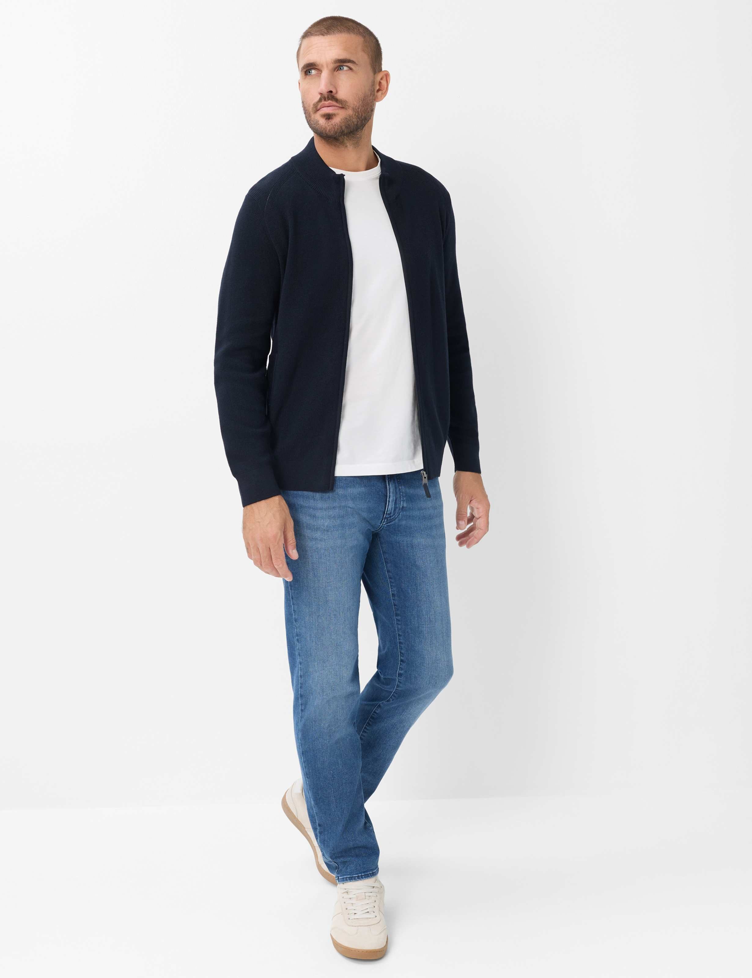 Brax Strickjacke Style JOHN Feel Good Sportive: Strickjacke im Woll-Baumwoll-Mix – Bild 2 von 5