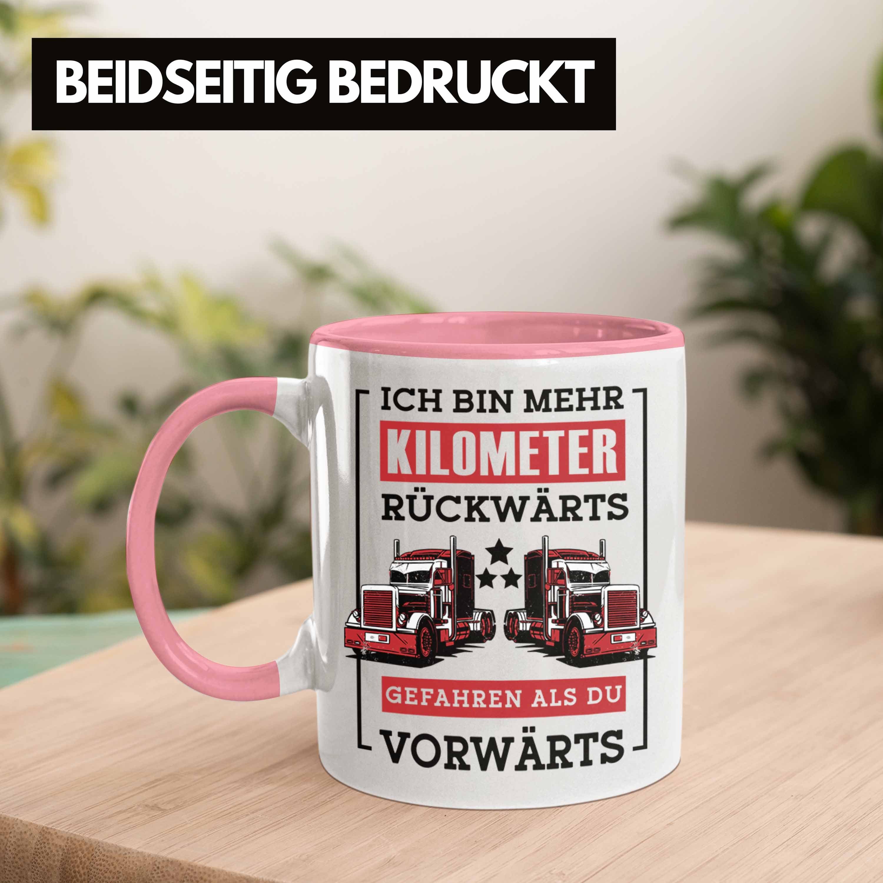 Lustige Tasse Trendation LKW Geschenk Tasse LKW-Fahrer Spruch Rosa Geschenkidee