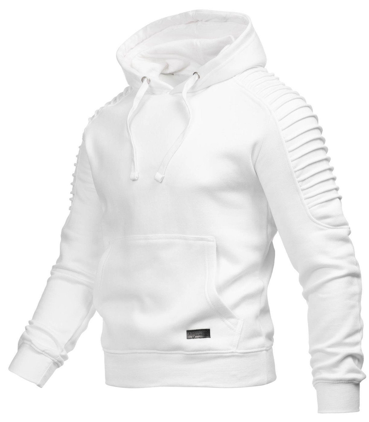 Alessandro Salvarini Hoodie Optik Biker weiß ASBikr in