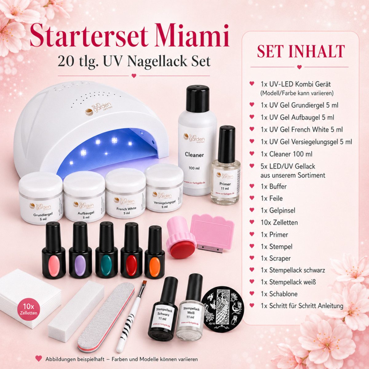 Sun Garden Nails Nagellack-Set UV Gel Starterset Miami - Einsteigerset
