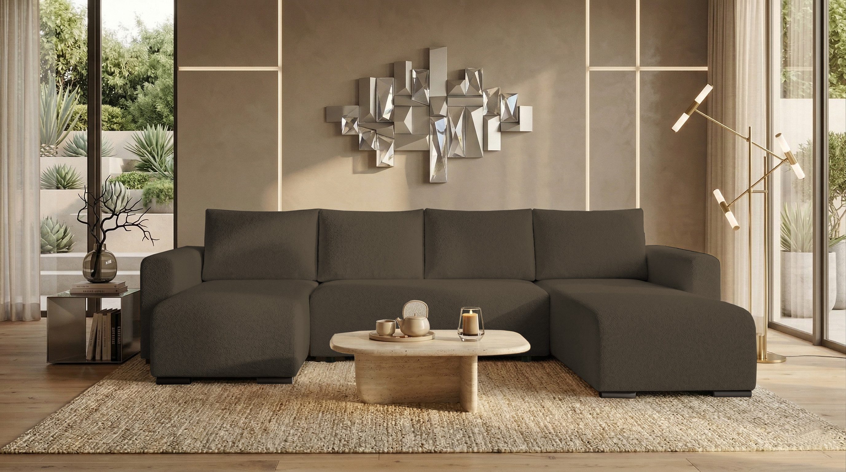 storez24 Ecksofa Tally U, mit Bettkasten und Schlaffunktion, U-Form, bequem