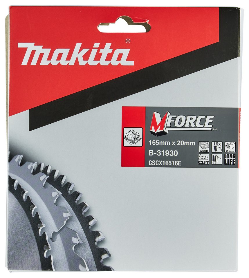 Thumbnail - Makita Werkzeug GmbH Sägeblatt Makita Kreissägeblatt M-FORCE 165/20 mm 16 Zähne 1,2 mm Holz B-31930