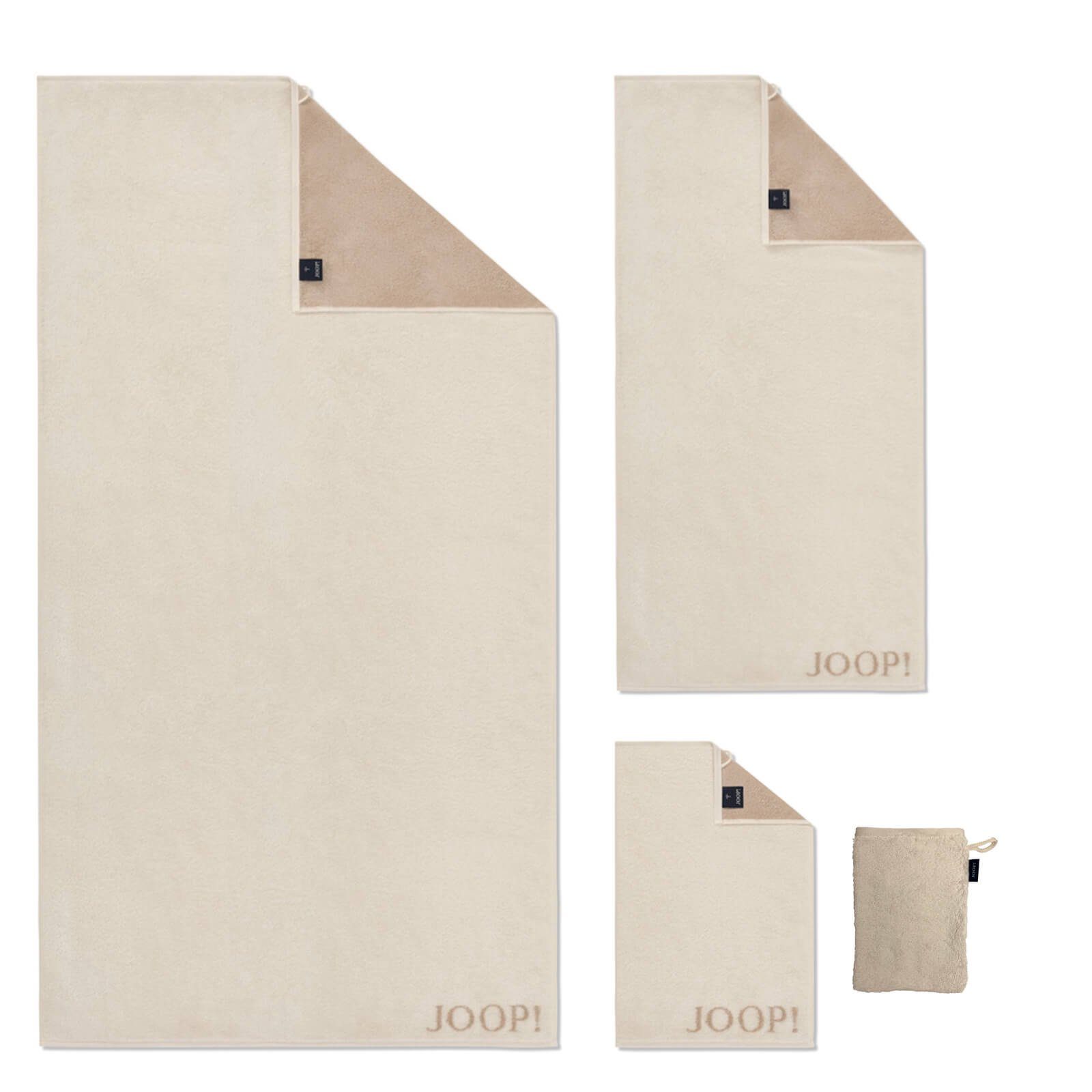 JOOP! Handtuch Waschhandschuh Classic Doubleface Creme günstig online kaufen