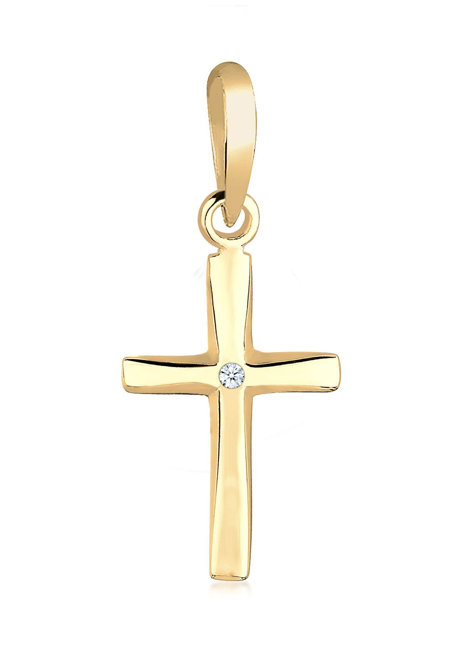 Elli DIAMONDS Kettenanhänger Anhänger Kreuz mit Diamant Weiß (0.005 ct) 585 günstig online kaufen