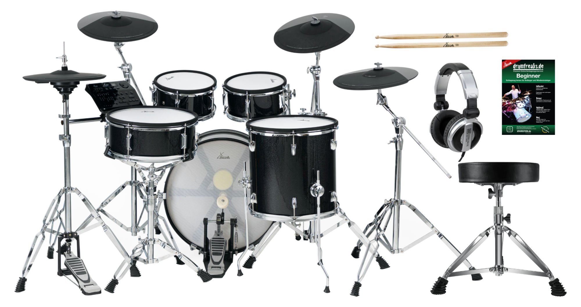 E-Drum DD-670 Mesh E-Drum Kit - mit echter HiHat und Holzkesseln