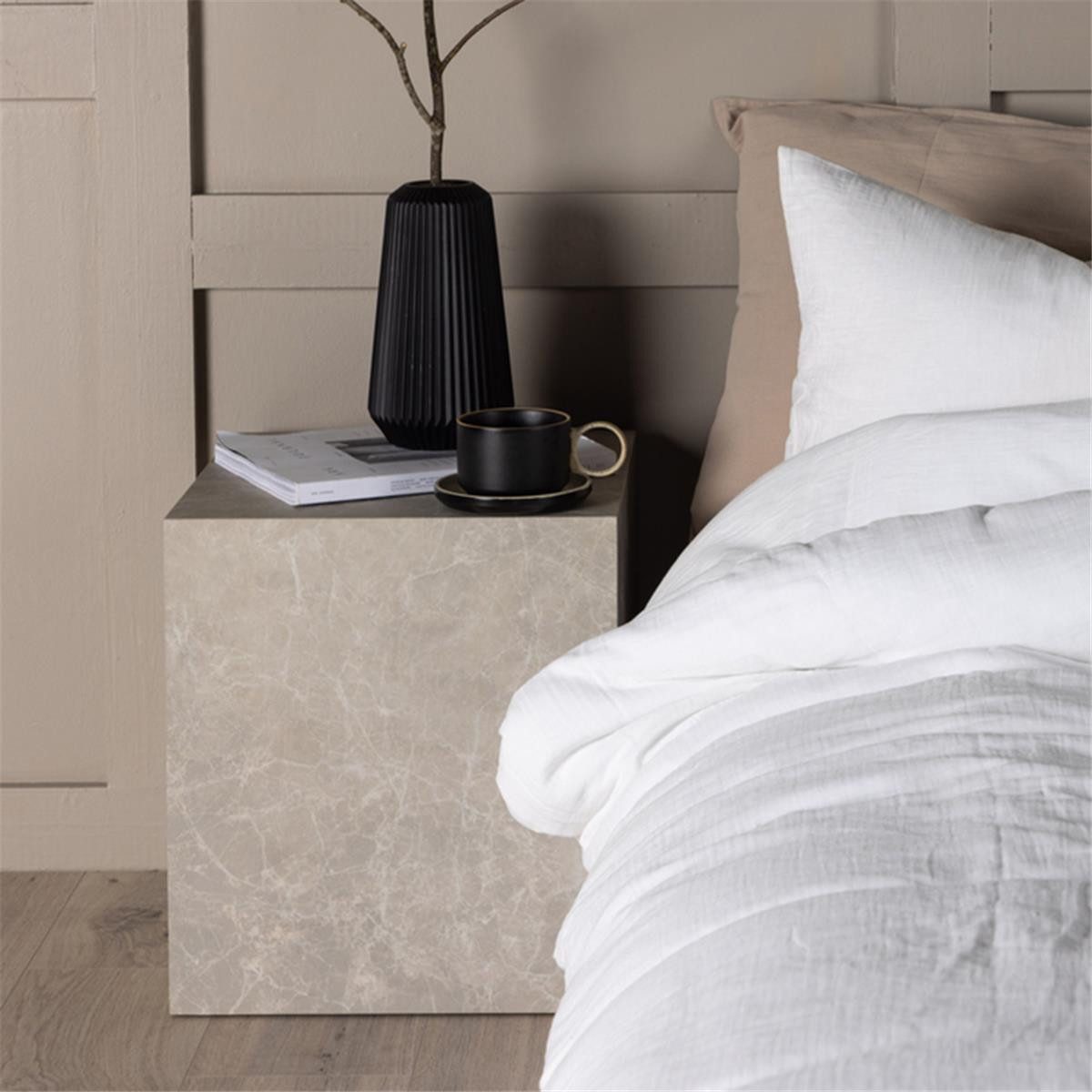 BOURGH Nachttisch VERONA Bettkommode mit Ablage - Beistelltisch 40x45 beige günstig online kaufen