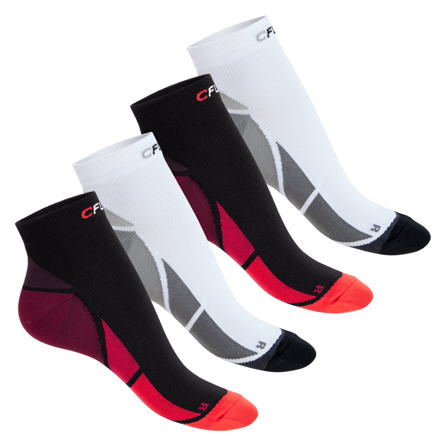 CFLEX Kompressionsstrümpfe Sport Socken für Herren & Damen (2/4 Paar) mit Kompression Weiss / Mix