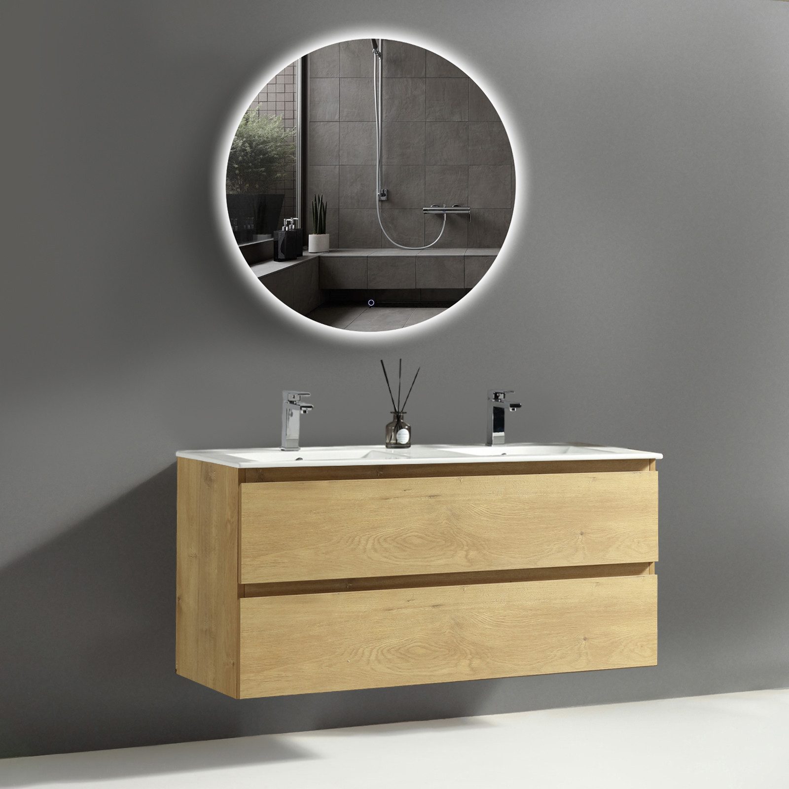 Alpenberger Badezimmer-Set Badezimmer Möbel Badschrank, (Badspiegel günstig online kaufen