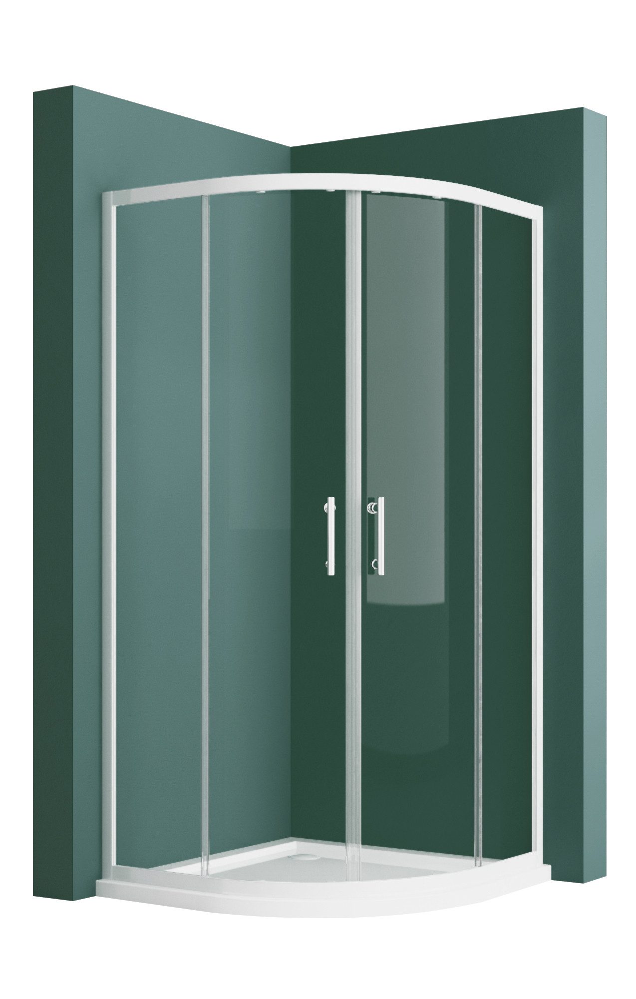 Hopibath Runddusche Weiß 90x90x185cm Duschkabine, BxT: 90x90 cm, 5mm Sicherheitsglas, Schiebetür, (88-90)x(88-90)x185, Alurahmen, Magnetverschluss