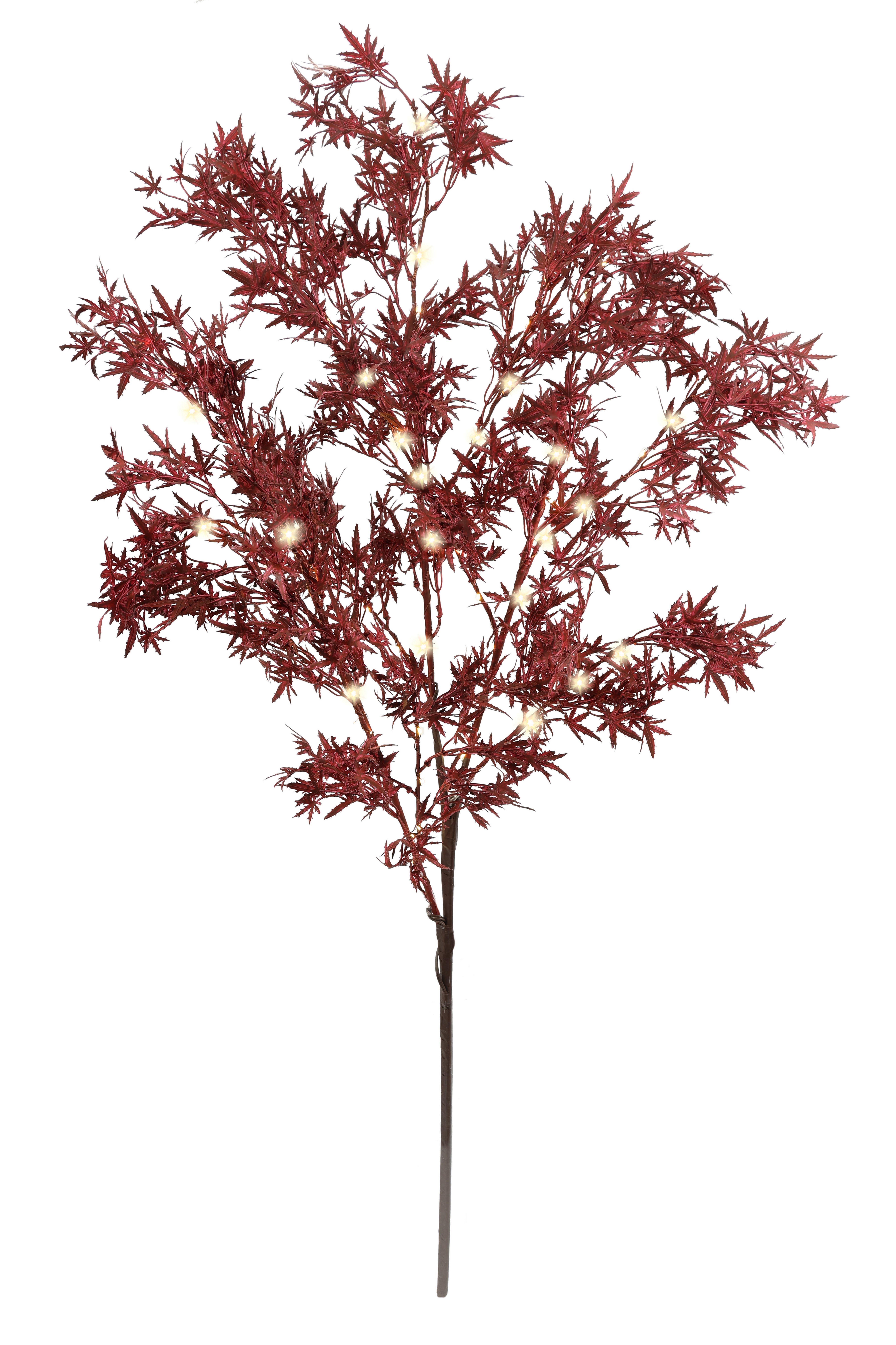 Kunstzweig LED-Dekozweig Ahorn, I.GE.A., Höhe 95 cm, Batteriebetrieben Zweig mit Timer Warmweiß Herbstliche Kunstblume