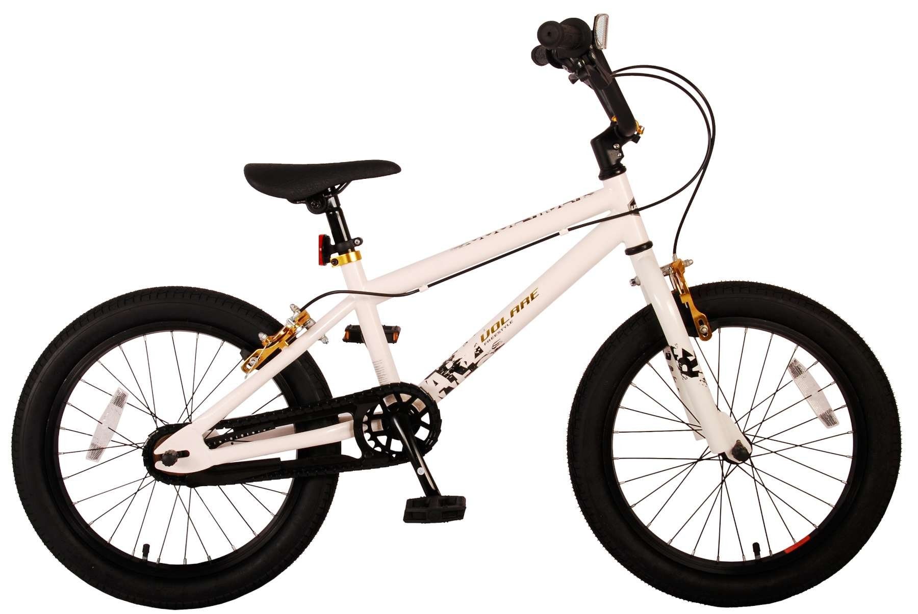 Volare Kinderfahrrad BMX Cross-bike • Jungen 18 Zoll • weiß / blau • Alter:  4 - 7 Jahre, zwei Handbremsen