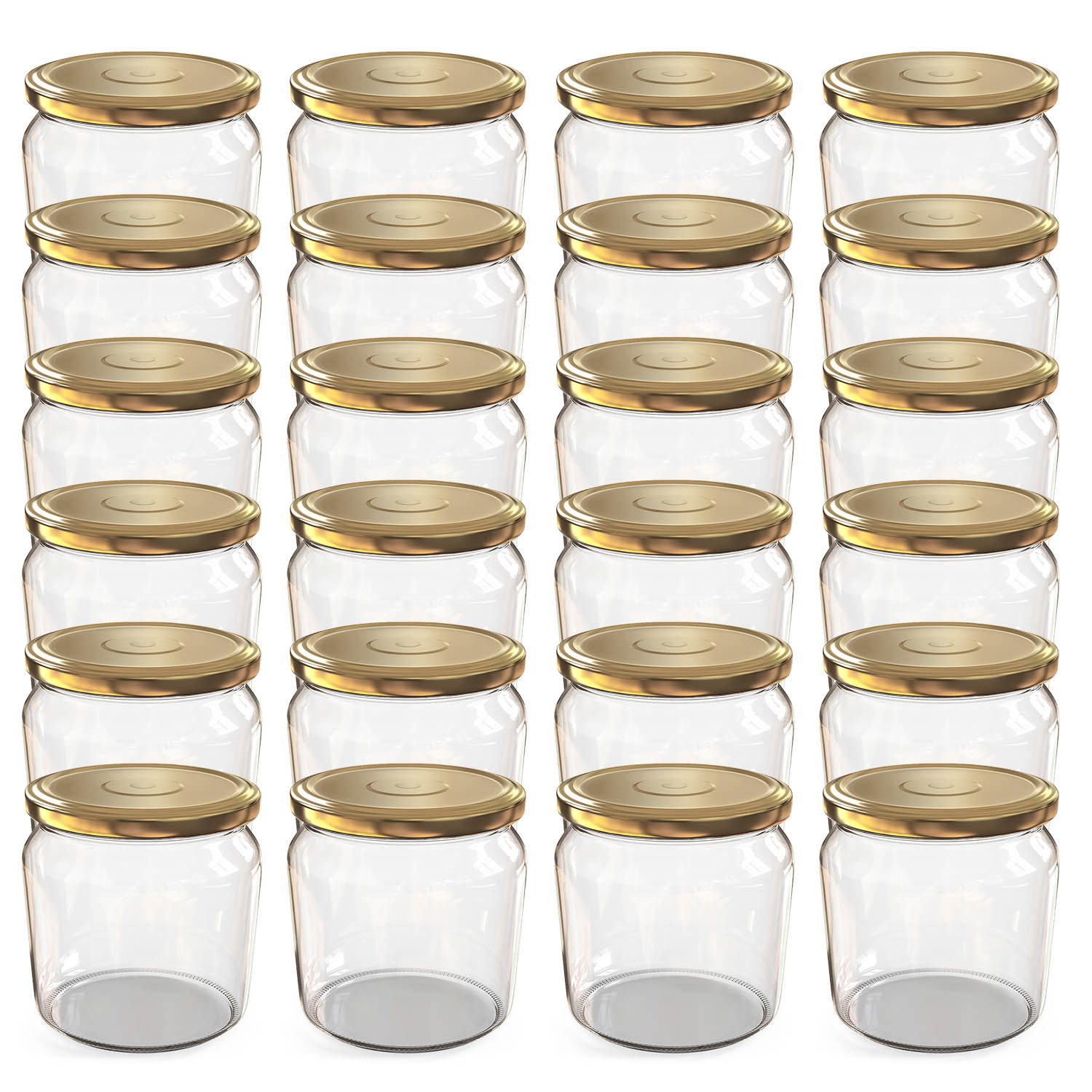 Einmachglas 24x 360ml Einmachgläser mit Schraubdeckel TO 82 Gold Marmeladengläser