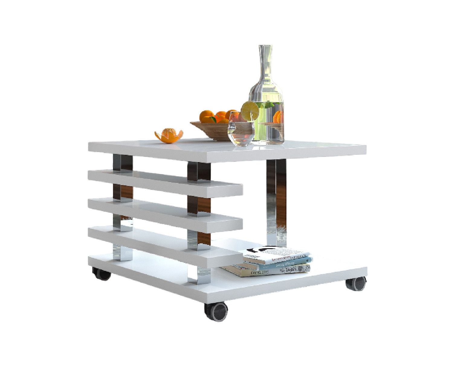 designimpex Couchtisch mit ROLLEN DC-2 Weiß günstig online kaufen