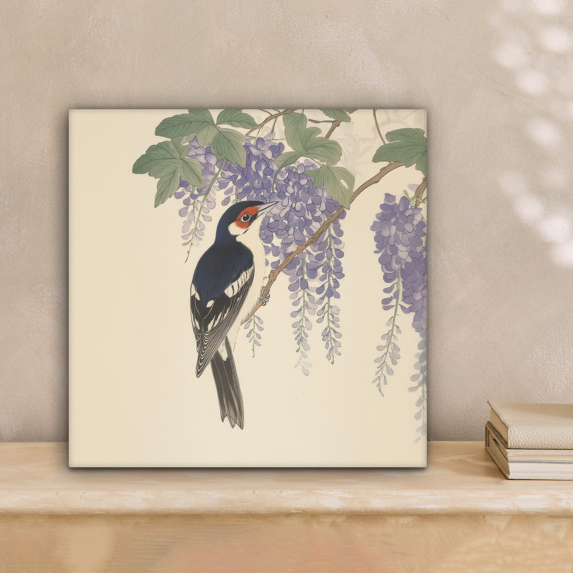 OneMillionCanvasses® Leinwandbild Specht - Blumen - günstig online kaufen