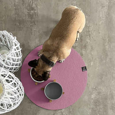 Sanozoo Napfunterlage SANOZOO® - Napfunterlage Rund 60 cm Rosa, 1-St., für Hunde & Katzen in Eckig, Rund, Halbrund oder Eckrund