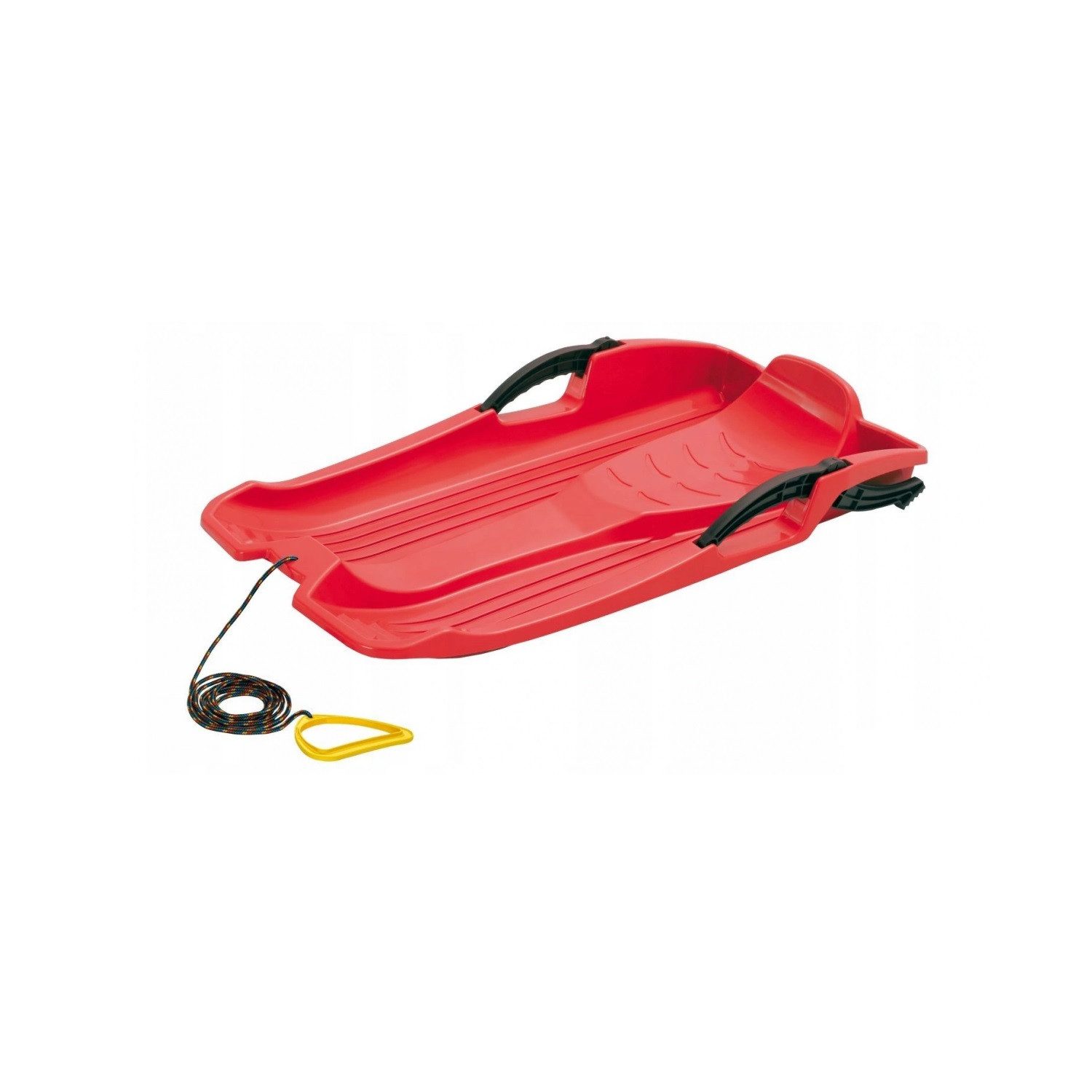 Prosperplast Bob Hornet Rot, Bobschlitten, Bremshebel und Zugseil integriert, Bobschlitten für Kinder, robuste Bauweise, für Winterspaß im Schnee