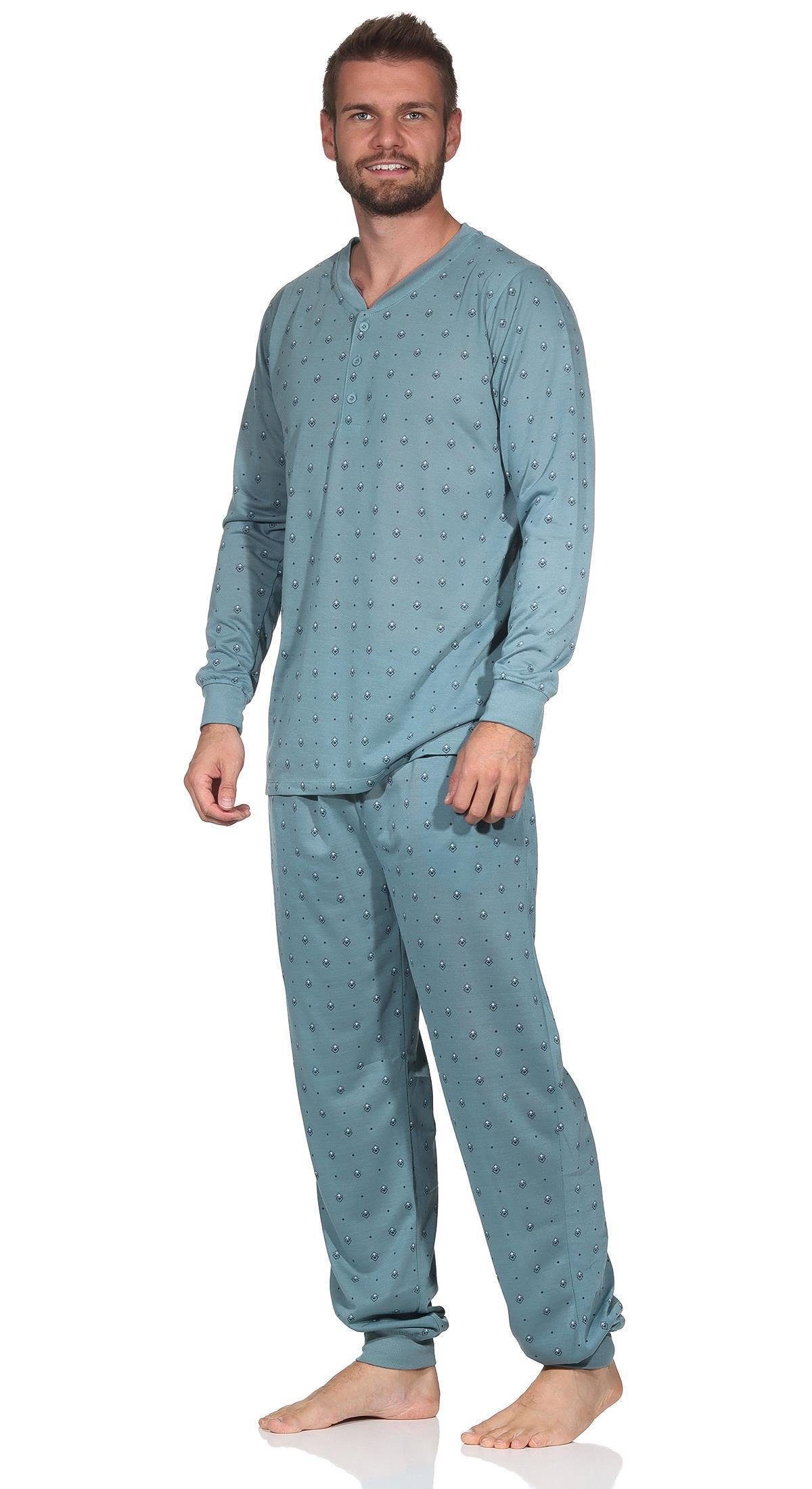 EloModa Pyjama Herren Pyjama Shirt & Hose Schlaf-Anzug Nachthemd, Gr. M L XL 2XL (2 tlg)