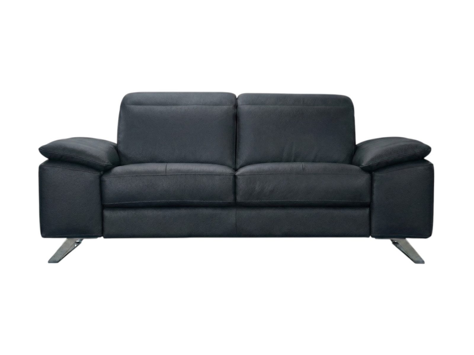 Villa Möbel Sofa Genius, 2-Sitzer 1 Teile, Echtleder-Sofa mit Kopfteilverstellung fürs Wohnzimmer