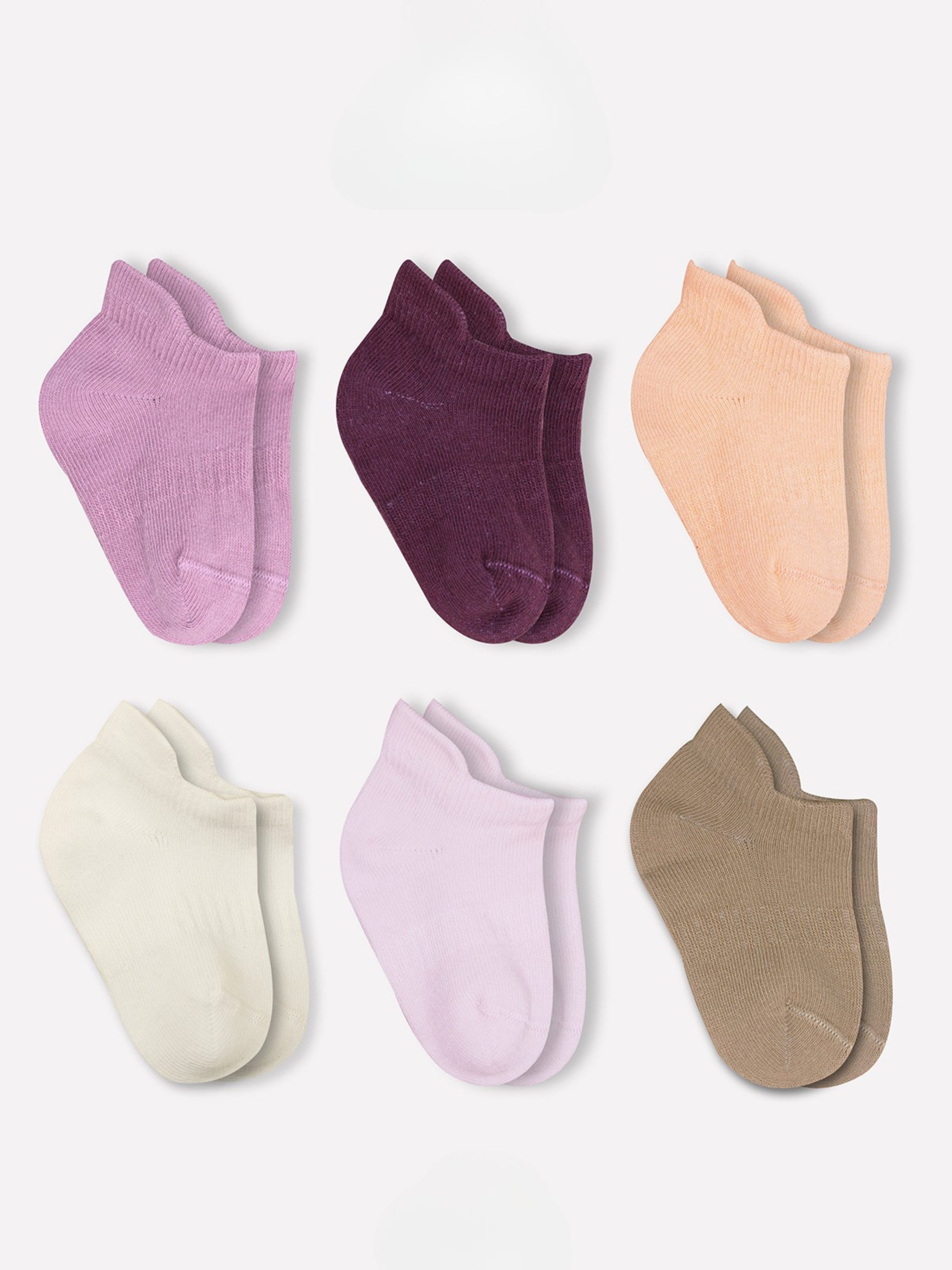 bistyle Sneakersocken (6er Pack) Sneakersocken Babys Jungen Mädchen Babysocken Kurzsocken (Set, 6-Paar, 6er-Pack) Bio-Baumwolle GOTS zertifiziert 0-6 Monate bis 2-3 Jahre