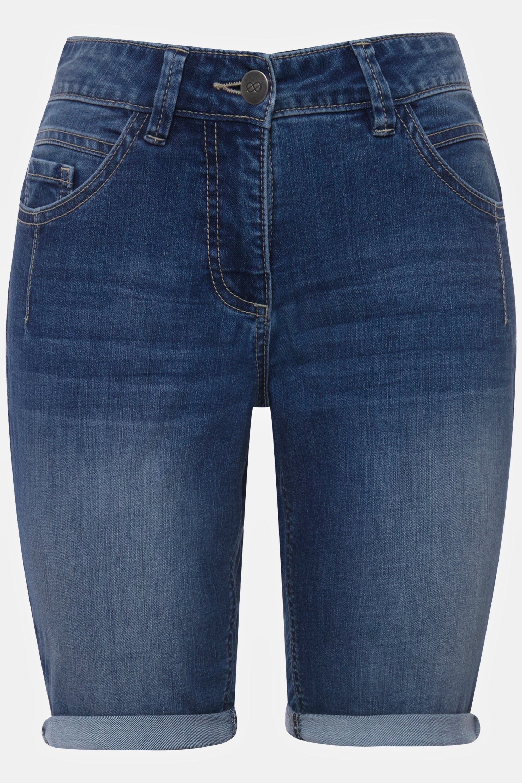 Jeans-Shorts denim blue 5-Pocket Regular-fit-Jeans Laurasøn Elastikbund