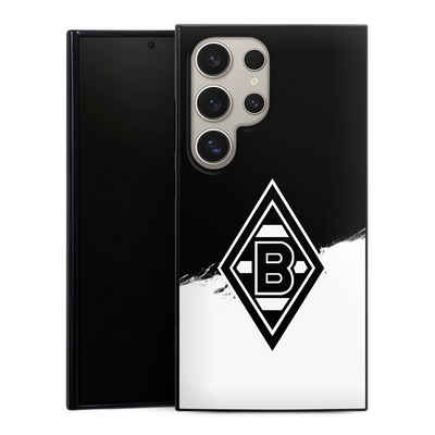 DeinDesign Handyhülle Borussia Mönchengladbach Gladbach Borussia Scratch Schwarz-Weiss, Samsung Galaxy S24 Ultra Silikon Hülle Bumper Case Handy Schutzhülle