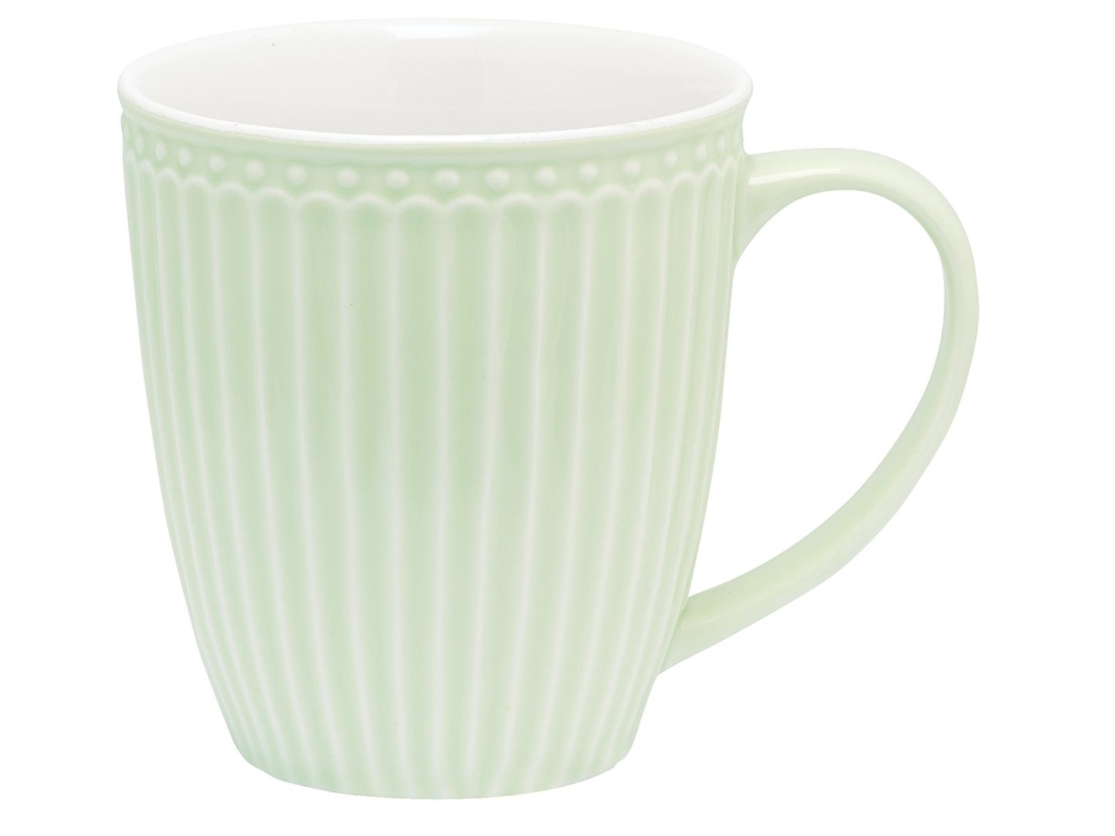 Greengate Becher Alice Becher mit Henkel pale green 0,4 l, Steinzeug