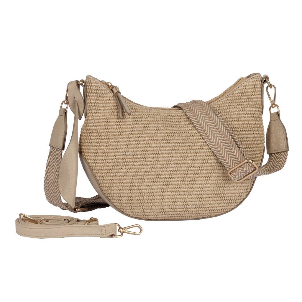 Gabor Umhängetasche Ophelio (Set, 2 Schultergurte: 1 Gewebeband, 1 aus hochwertigem Kunstleder), Damen Handtasche, Schultertasch mit 2 Umhängeriemen