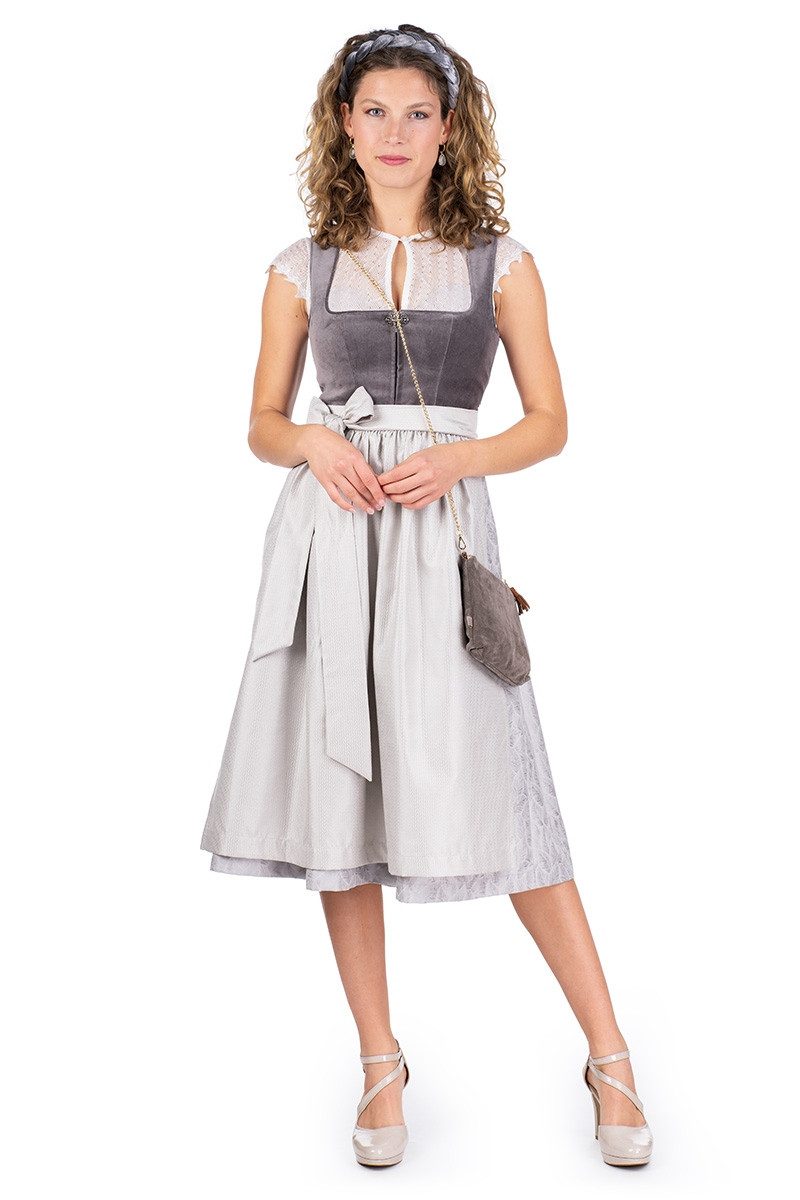 MarJo Dirndl Samt Dirndl 2tlg. - MARKTL - asphalt/pastellgrau – Bild 5 von 5