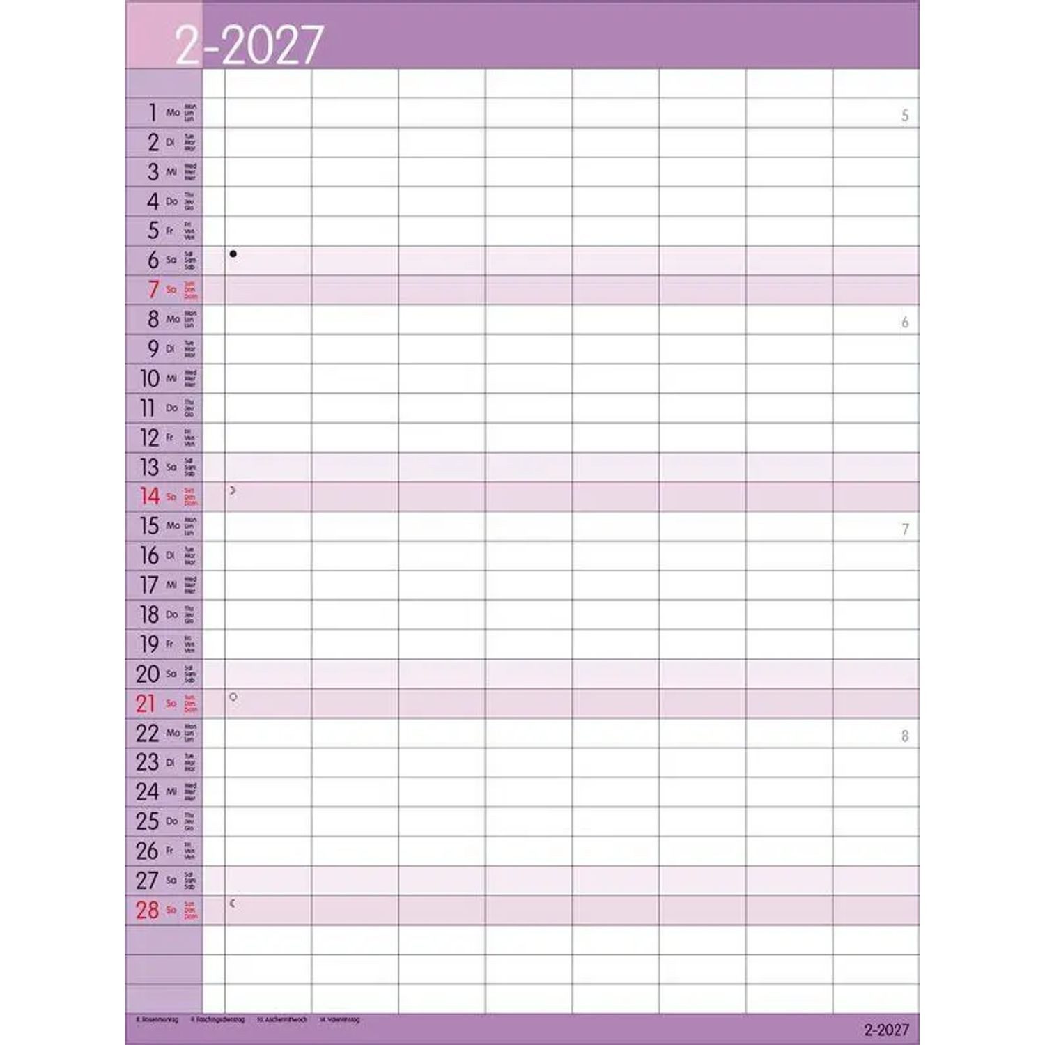 Korsch Verlag Wandkalender XXL Family Timer 8 2027