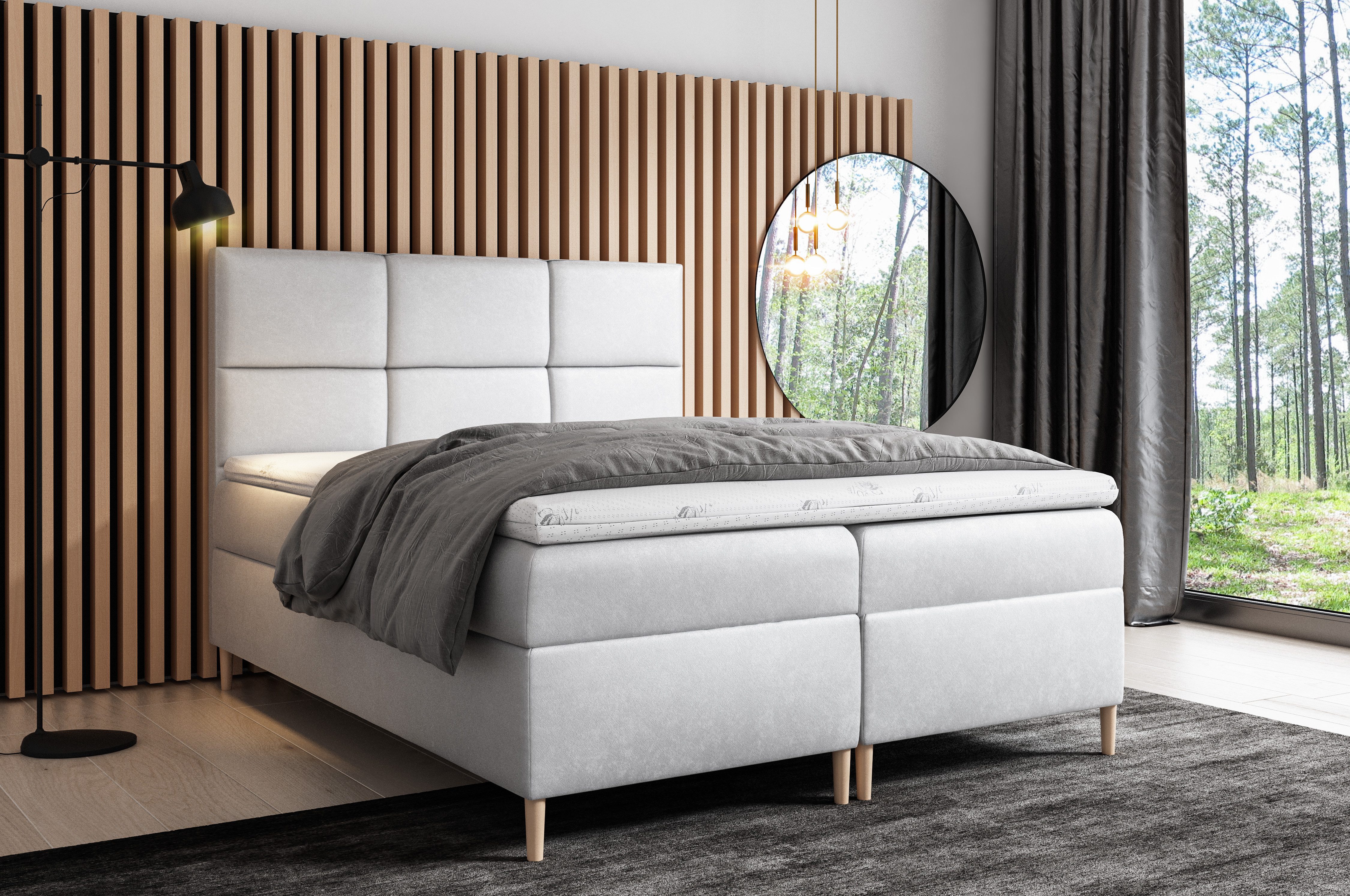 MF Design Boxspringbett Boxspringbett FAVA mit Bettkasten und Federautomatik, Vorhanden