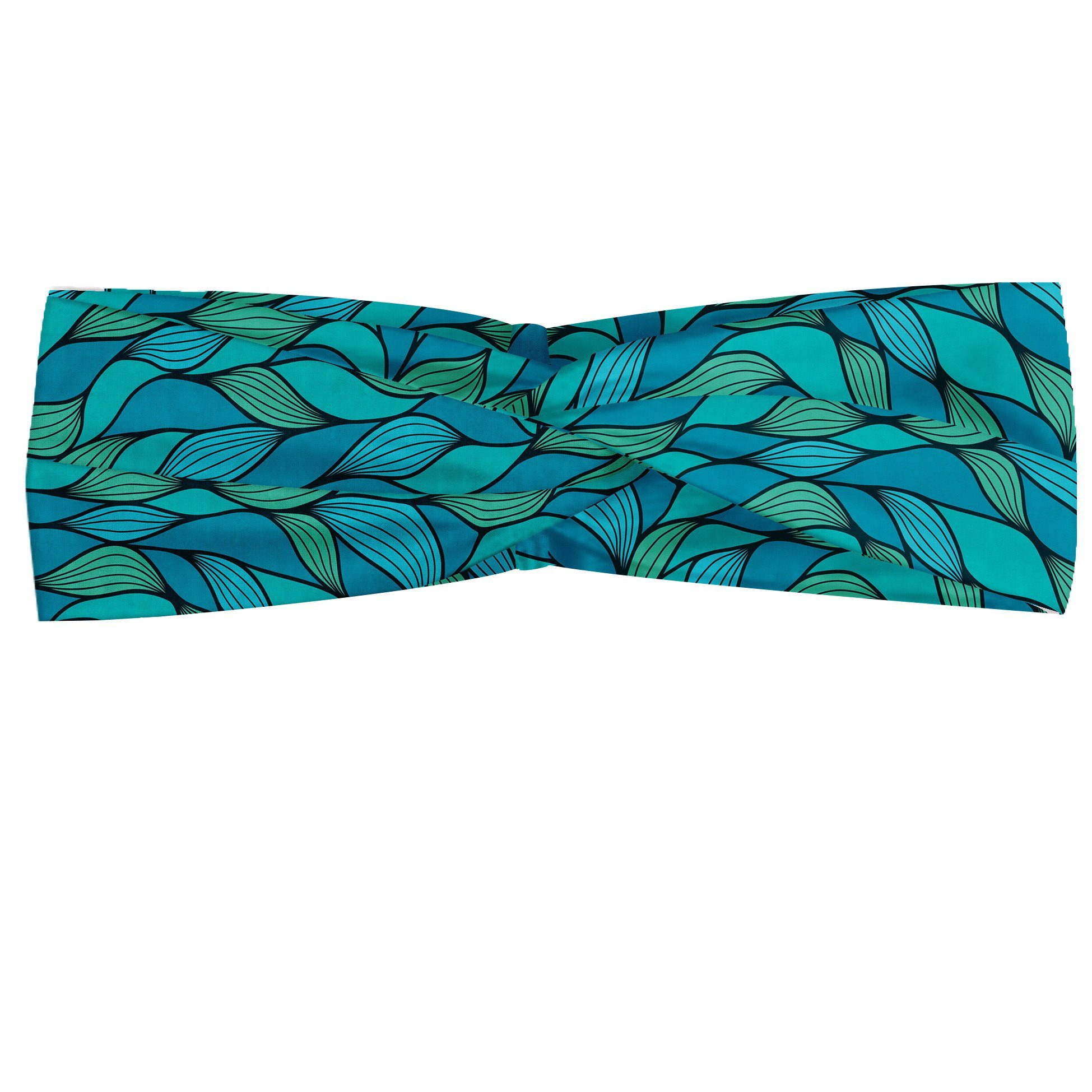 Abakuhaus Stirnband Elastisch und Angenehme alltags accessories Teal Abstract Wave Ozean Motiv