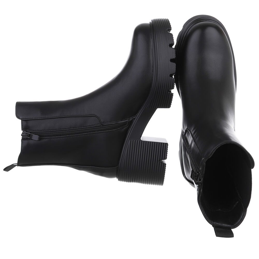 Ital-Design Modische Chelsea-Boots mit Blockabsatz für Damen Plateaustiefel günstig online kaufen