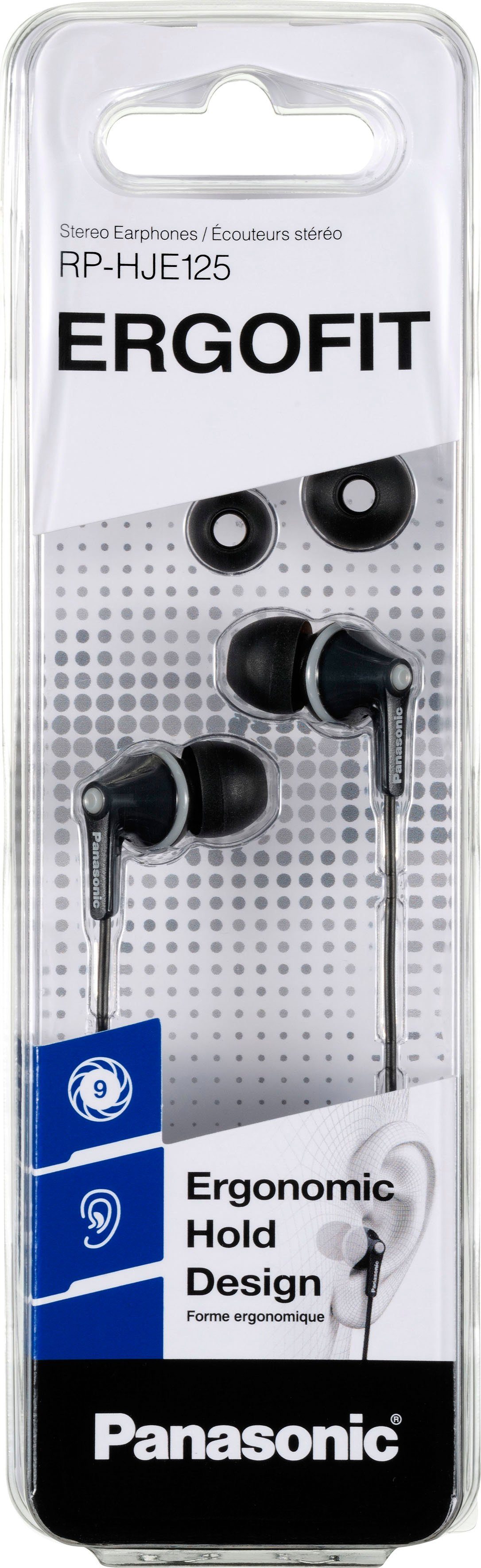schwarz In-Ear-Kopfhörer Panasonic RP-HJE125