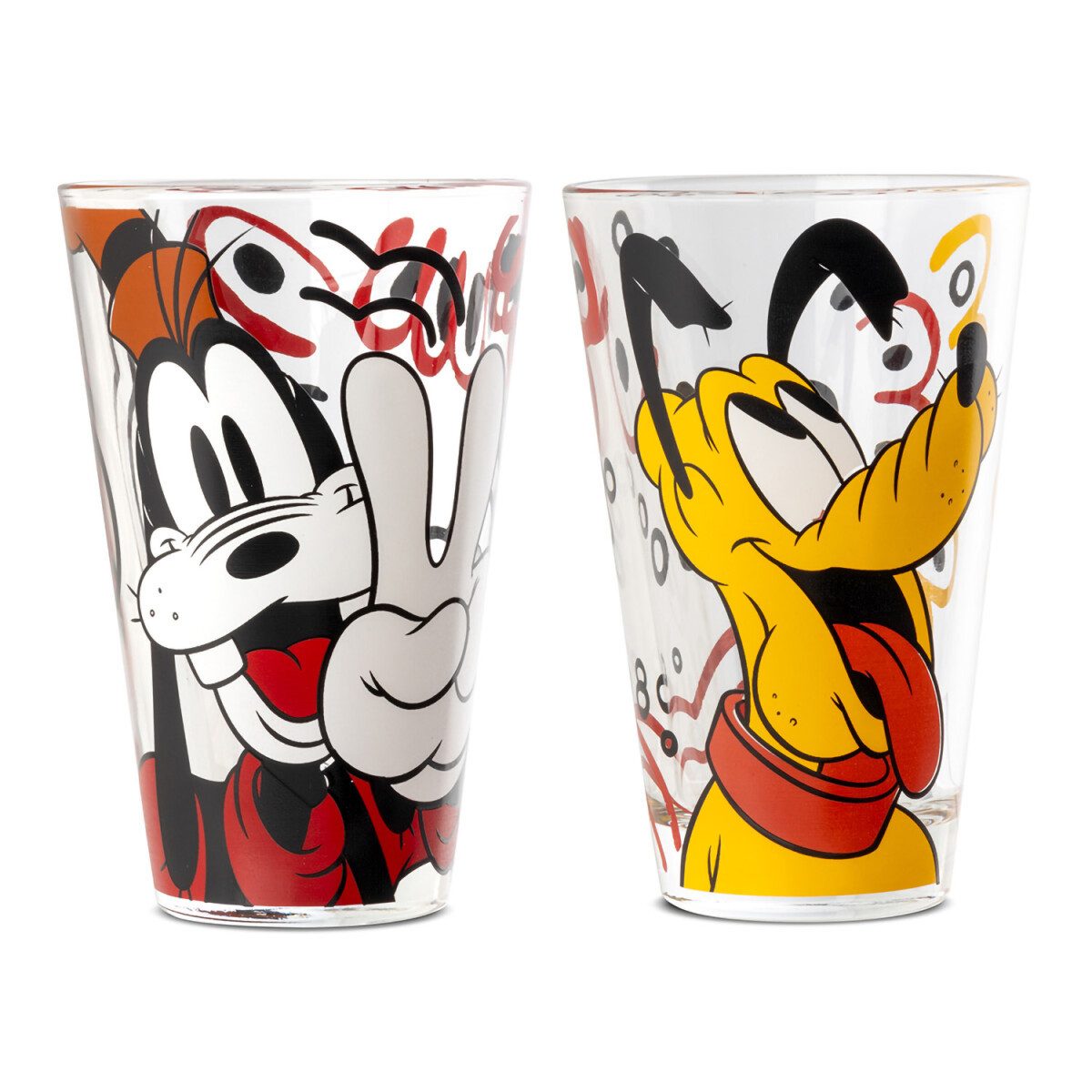 Disney Стекло-Set Disney Designer Стекло Trinkglas Goofy & Pluto 2er Set, 2-tlg.