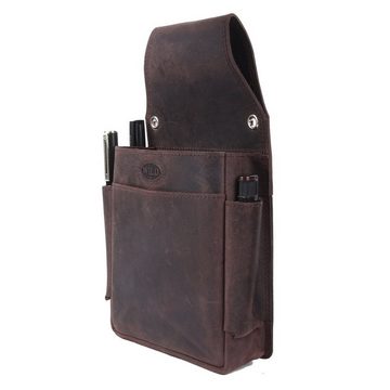 SHG Kellnerbörse ◊ Leder Geldbörse + Holster Kellner*innen Servicekräfte Taxifahrer (Gastrogewerbe, braun), Taxibörse, Lederbörse, großes Münzfach