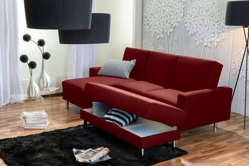 Max Winzer® Loungesofa Just Fashion Funktionssofa Flachgewebe rot, 1 Stück, Made in Germany